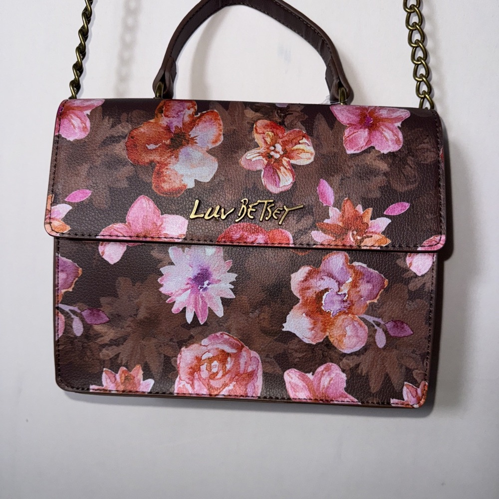 LUV BETSEY BY BETSEY Johnson Womens Shoulder Crossbody‎ Purse Satchel Bag Floral